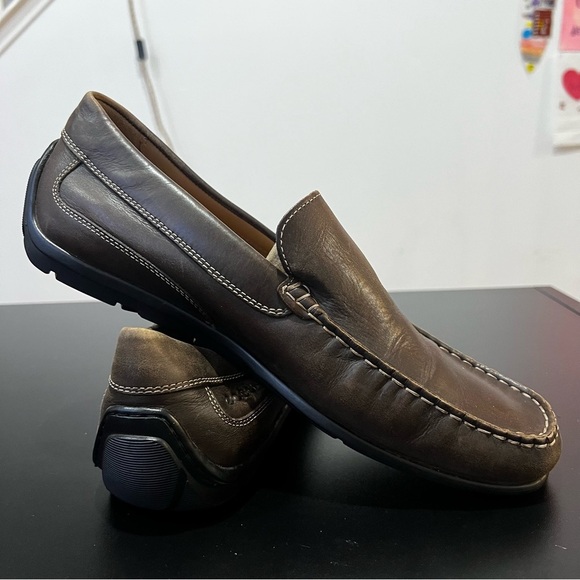 ECCO Men\'s Dark Brown Leather Slip-Ons Loafers 44 Men’s 10 main image 4